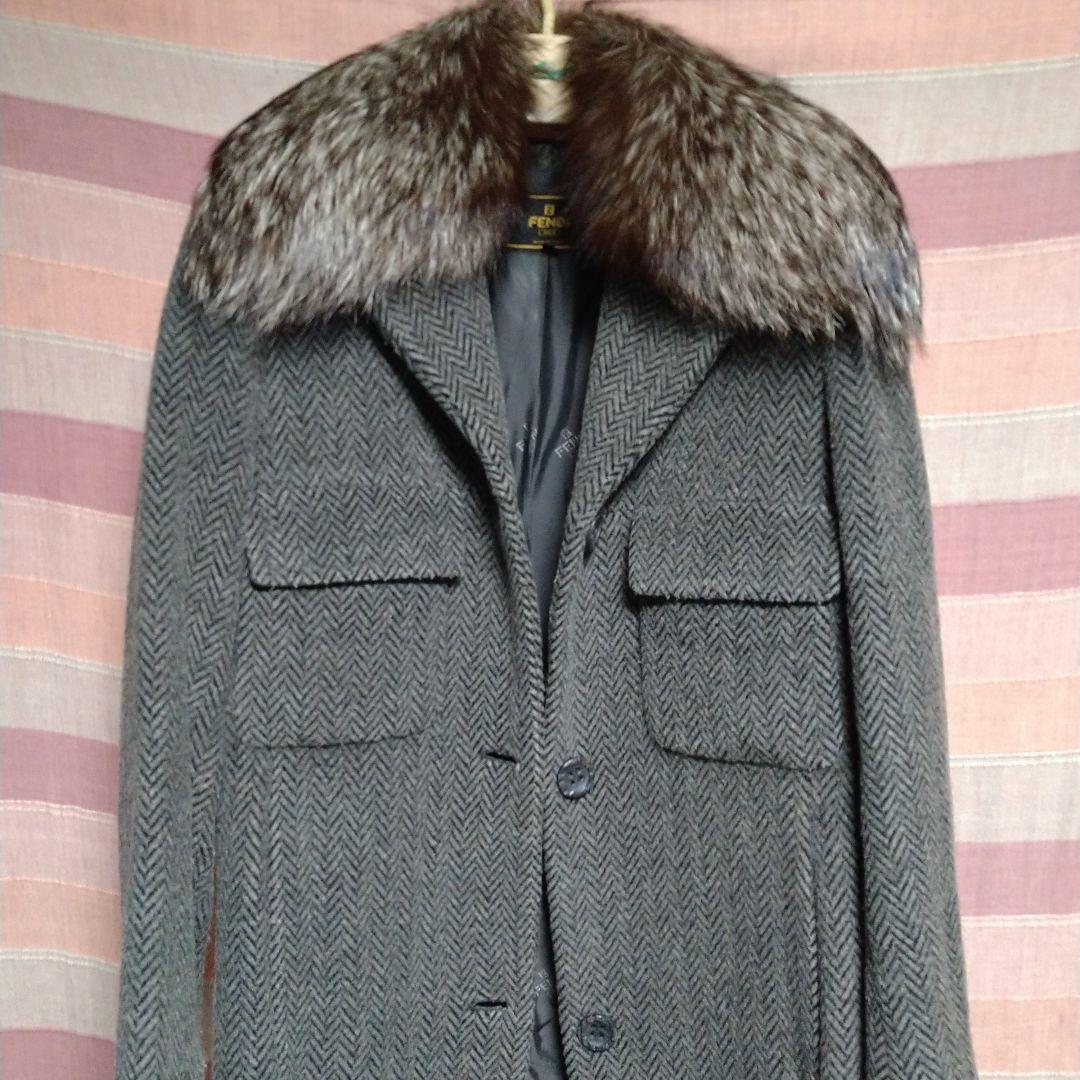 グレー ヘリンボーン ツイード チェスターコート