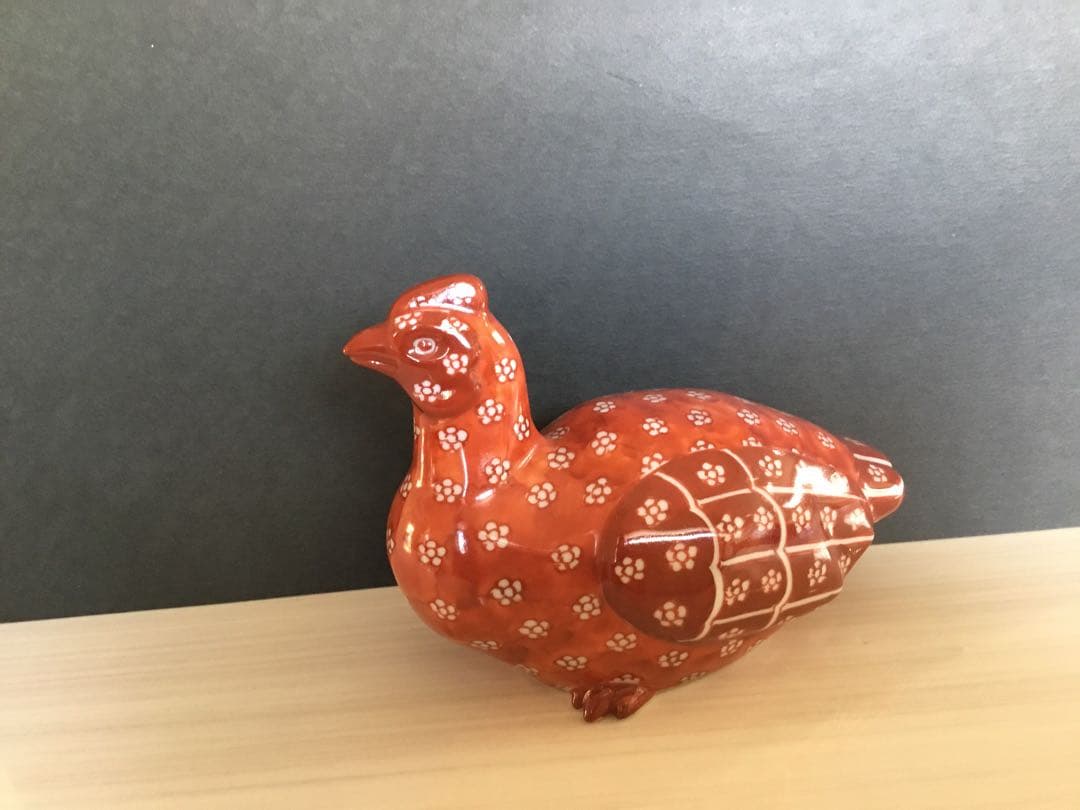 源右衛門鶏ツガイ置き物【美品】