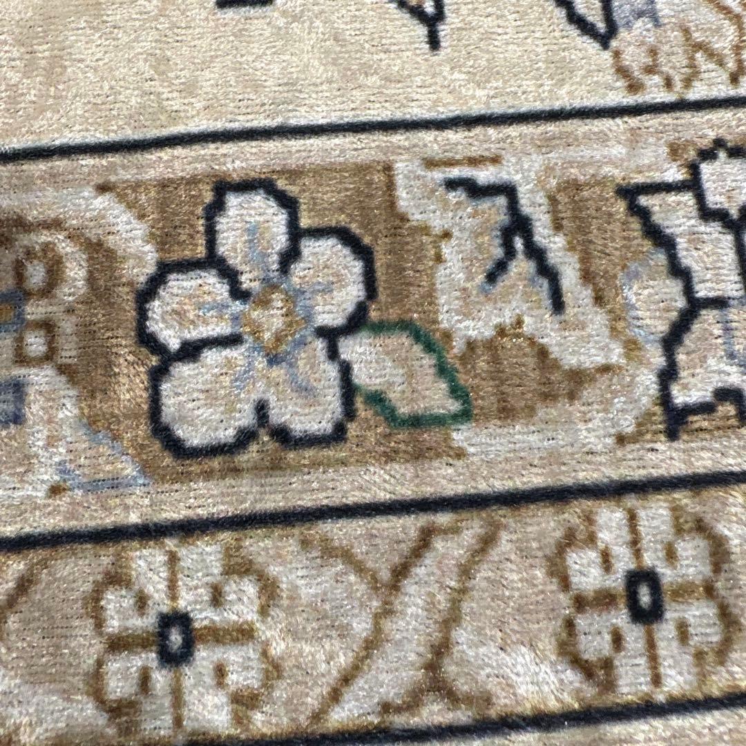 新品　ペルシャ風柄プリントアクセントラグ　200×250cm ライトブルー