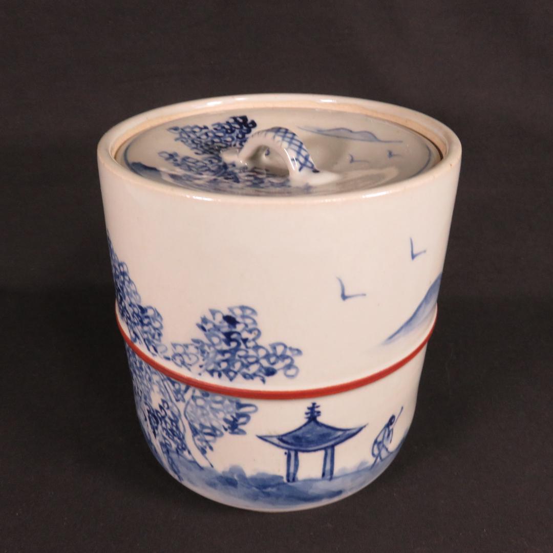 水指 水差 在銘 茶道具 染付 山水 風景 茶器 茶会 茶の湯