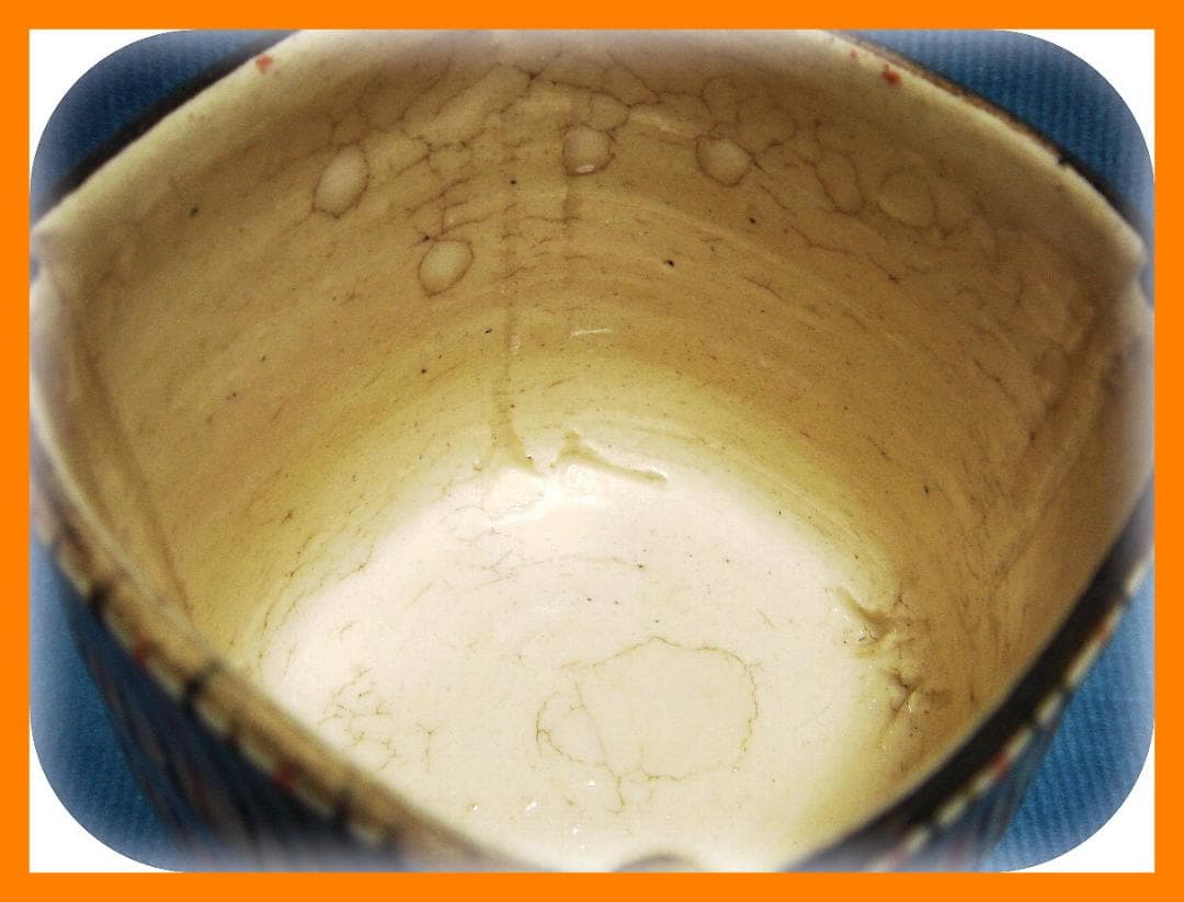 824『麦わら 四方入角 筒向付』　/骨董品 古美術 アンティーク 古玩