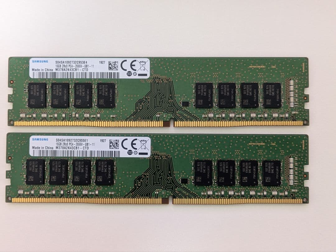 DDR4メモリ 32GB Samsung　PC4-21300 DDR4-2666