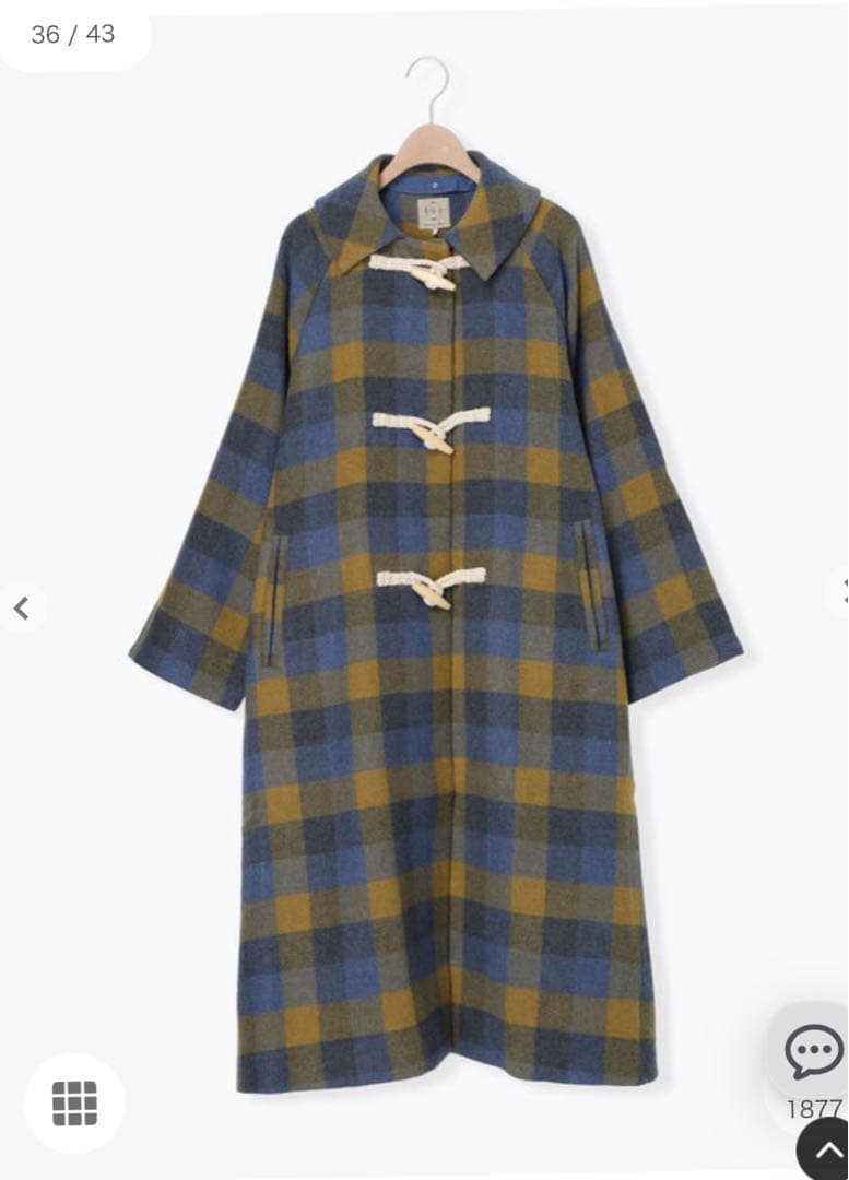 新品　サマンサモスモス　タスマニアウール2WAY襟ロングコート　ブルー