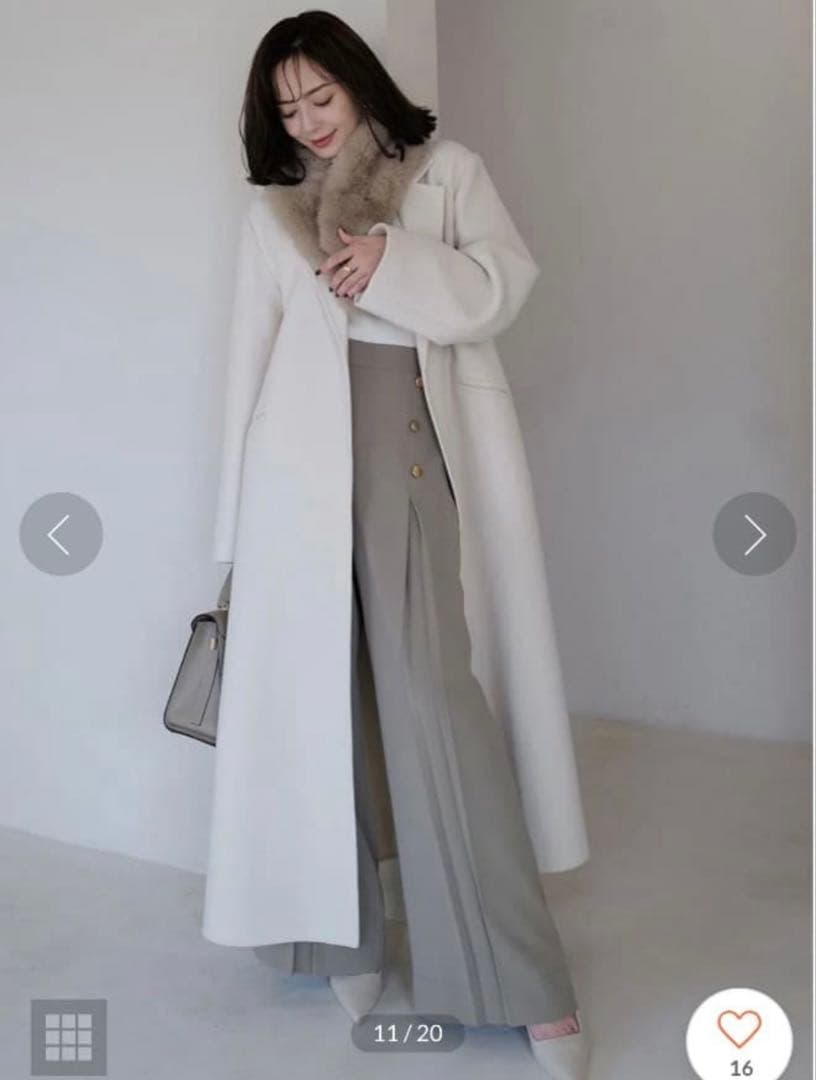 anuans リバーロングチェスターコート ECRU