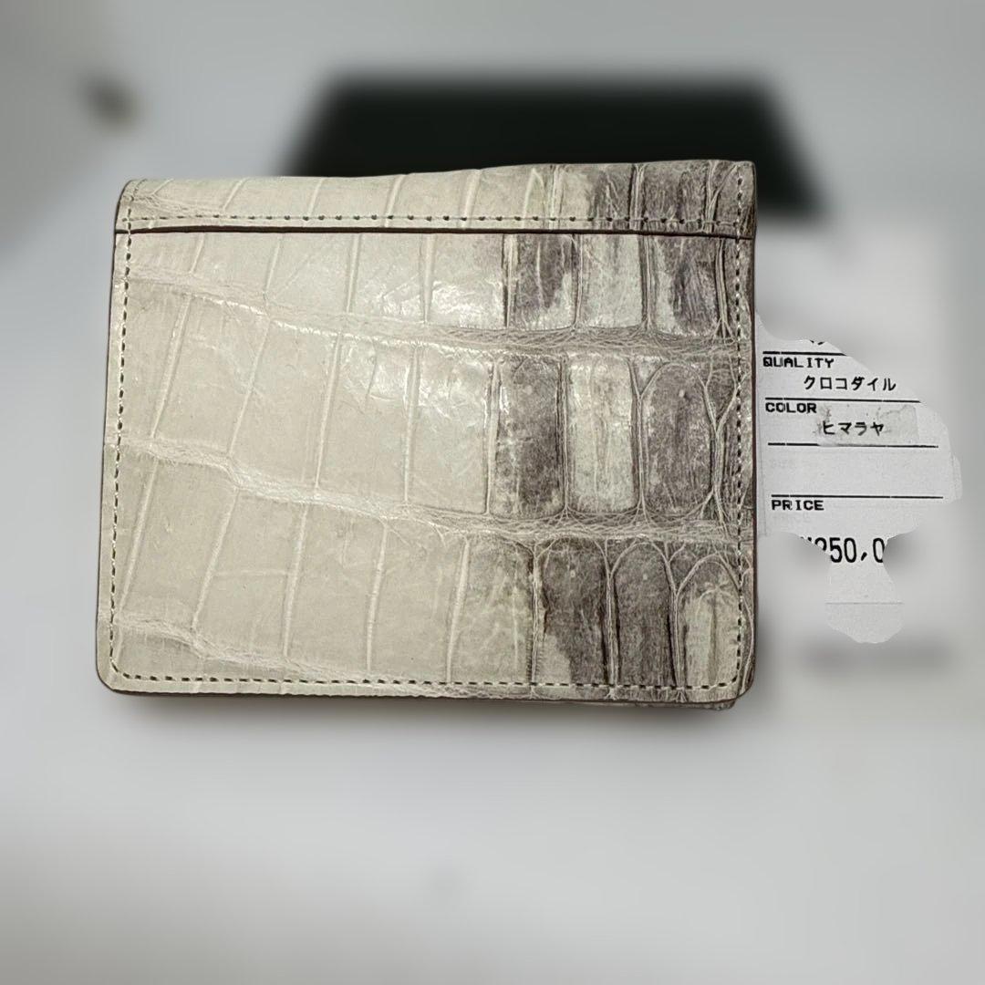 L. さん専用男女兼用クロコダイルレザー 二つ折り財布 ホワイト