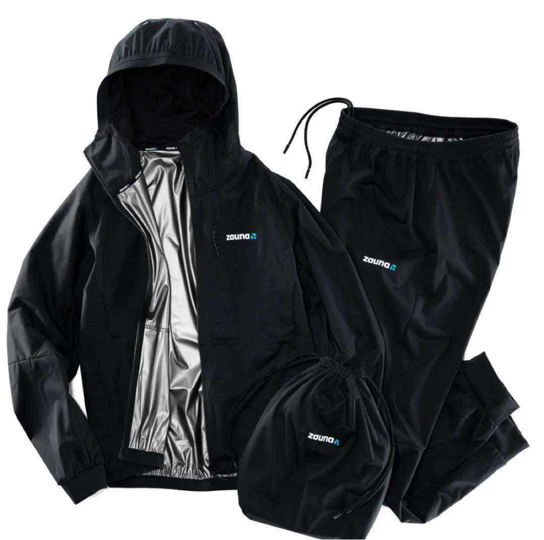 zauna ザウナスーツ ブラック M サウナスーツ セットアップ