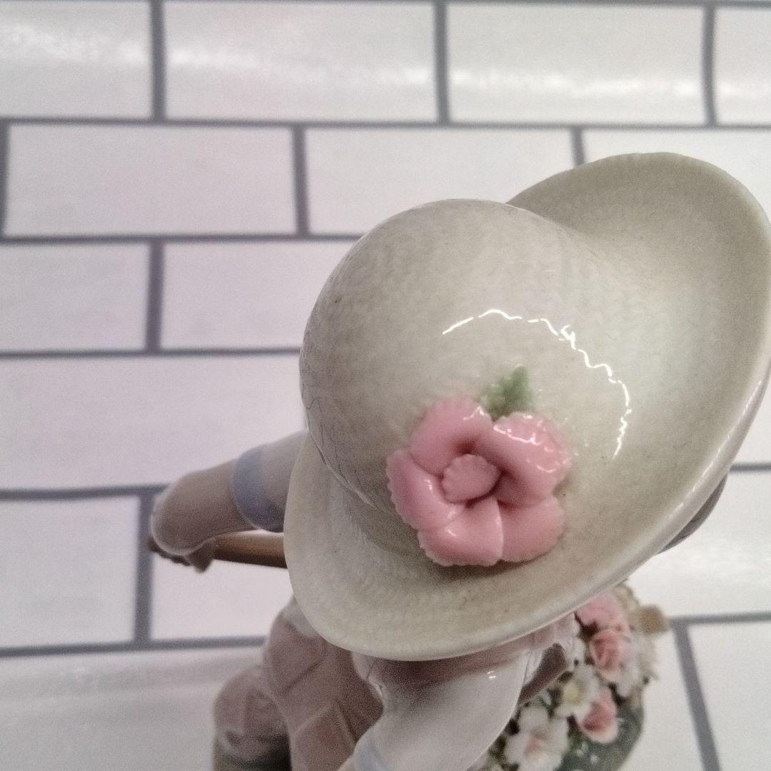 r270 リヤドロ 「花車」1283 少年 花 フィギュリン 置物