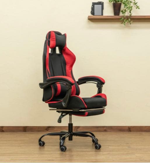 フルフラットメッシュレーシングチェア(赤)新品