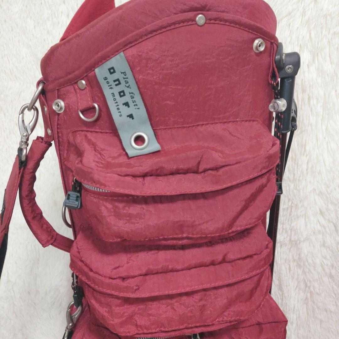ONOFF★オノフ★9.0型★軽量★良品★スタンド(RED)キャディバッグ