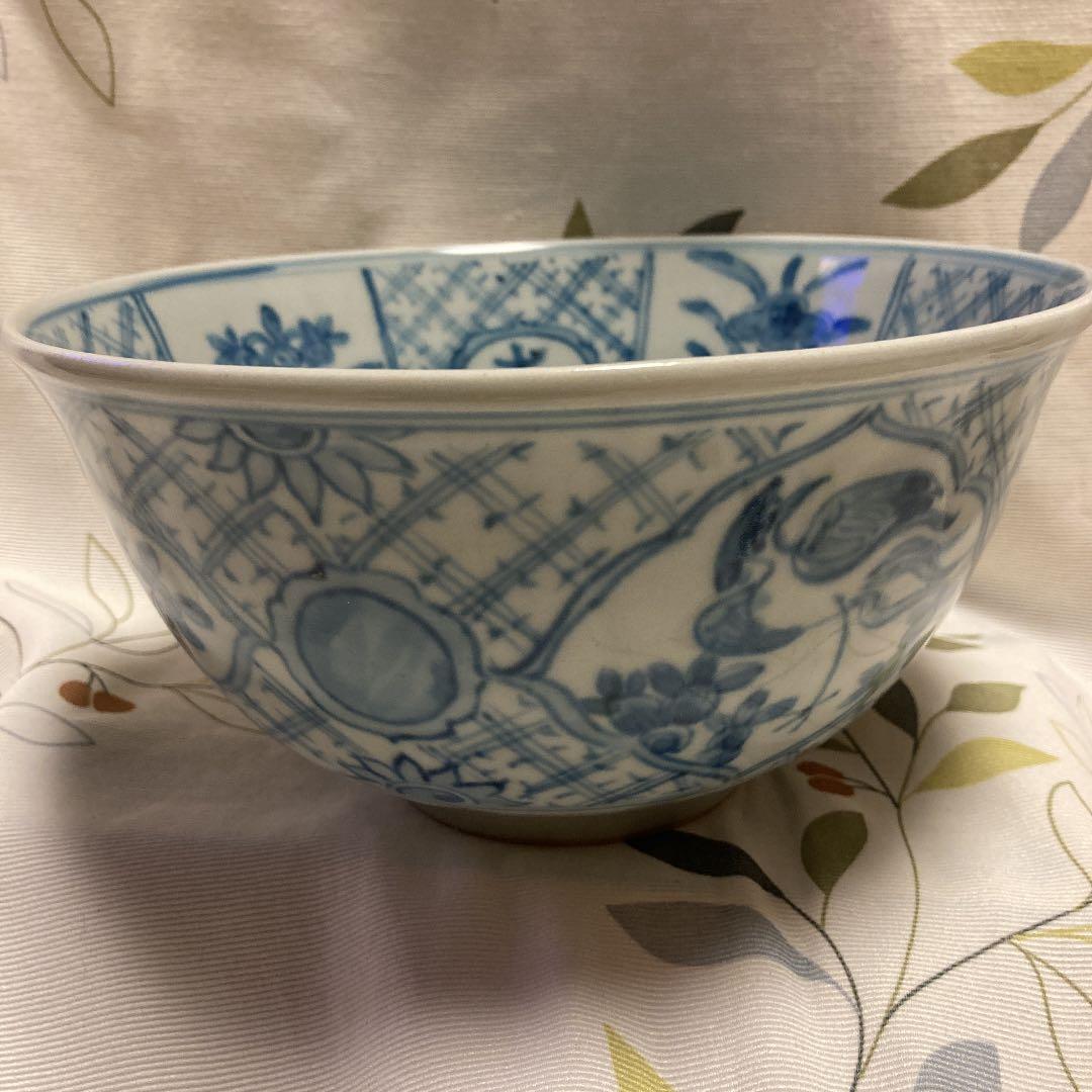 作家　青山禮三氏【れいぞう】　　手書き　染付深鉢