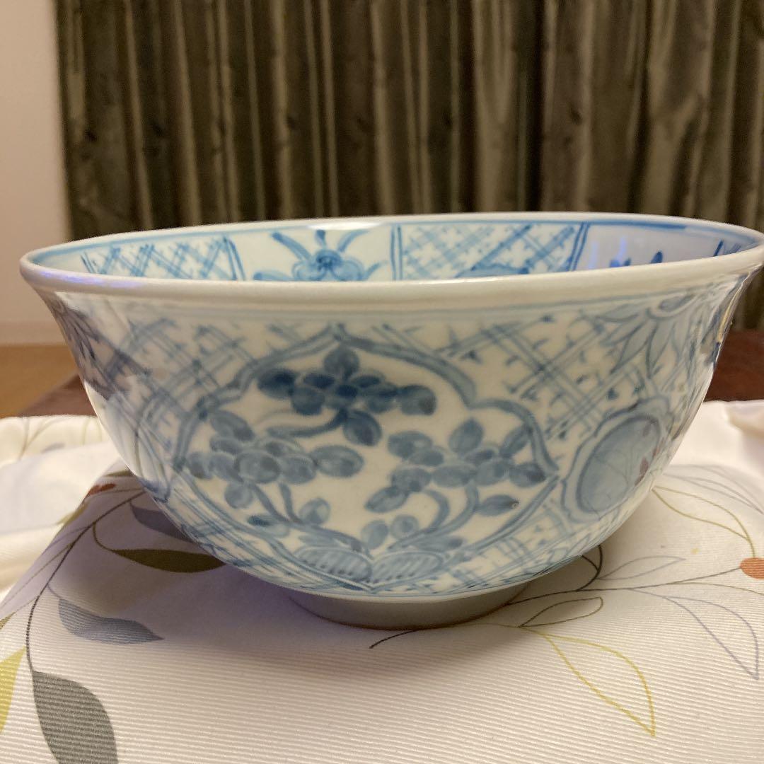 作家　青山禮三氏【れいぞう】　　手書き　染付深鉢