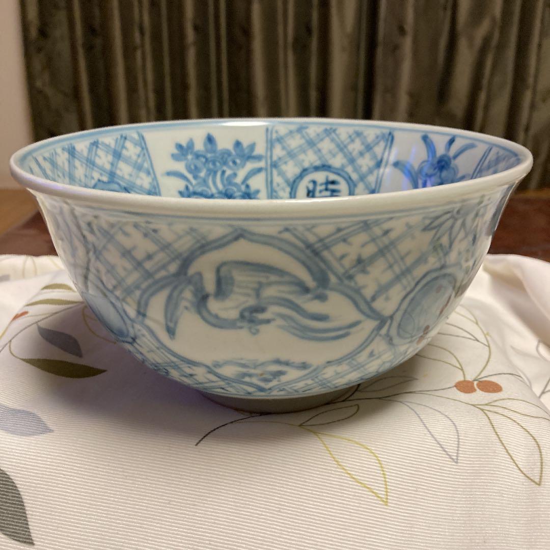 作家　青山禮三氏【れいぞう】　　手書き　染付深鉢