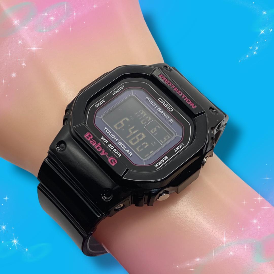 《美品 稼働品》 カシオ Baby-G レディース腕時計 デジタル ソーラー電波