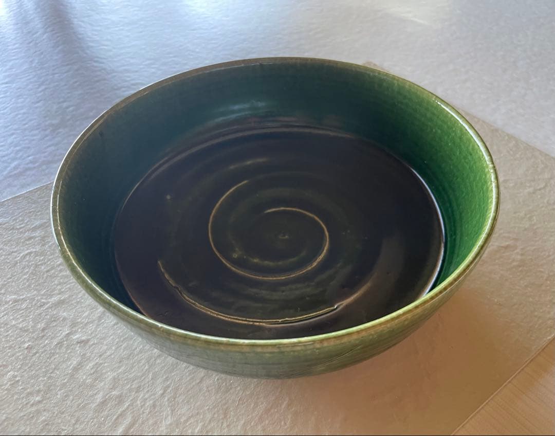 長森慶　織部焼　織部鉦鉢風大鉢　直径23cm