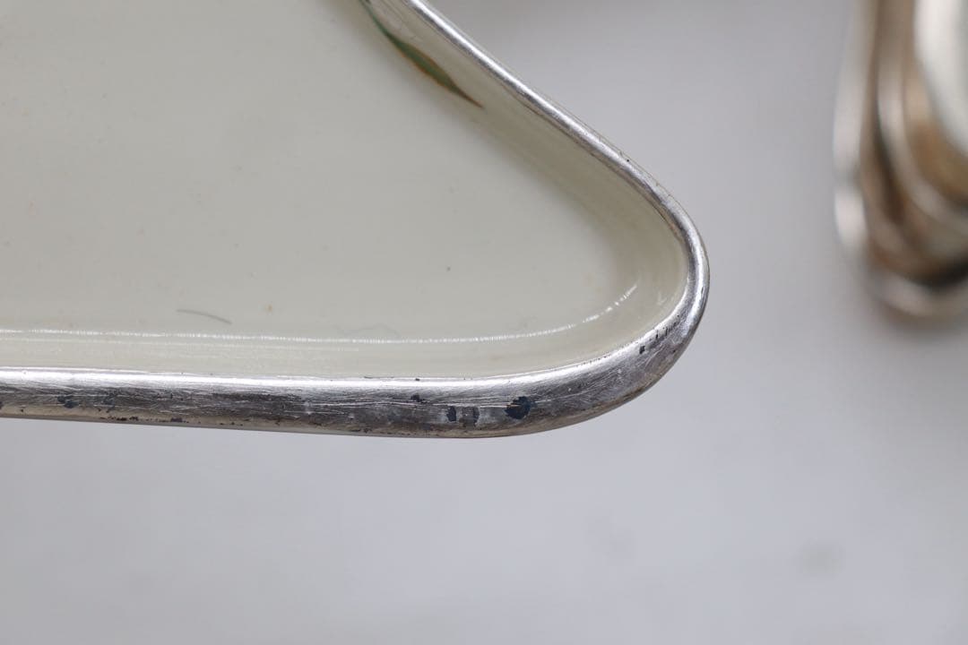 高麗地銀彩遠山椿画　山形　口替皿15枚　懐石料理　在銘　共箱　送料込み0205