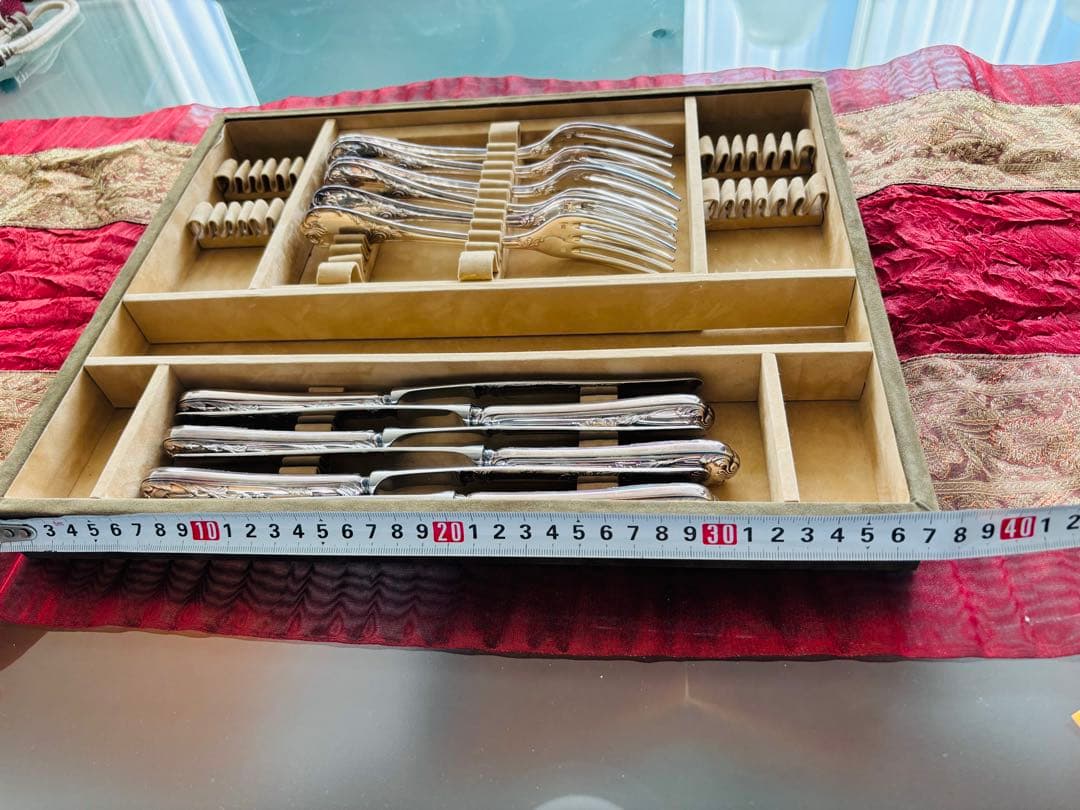 美品 クリストフル マルリー カトラリー　42本6客 オーダーメイド収納ケース付