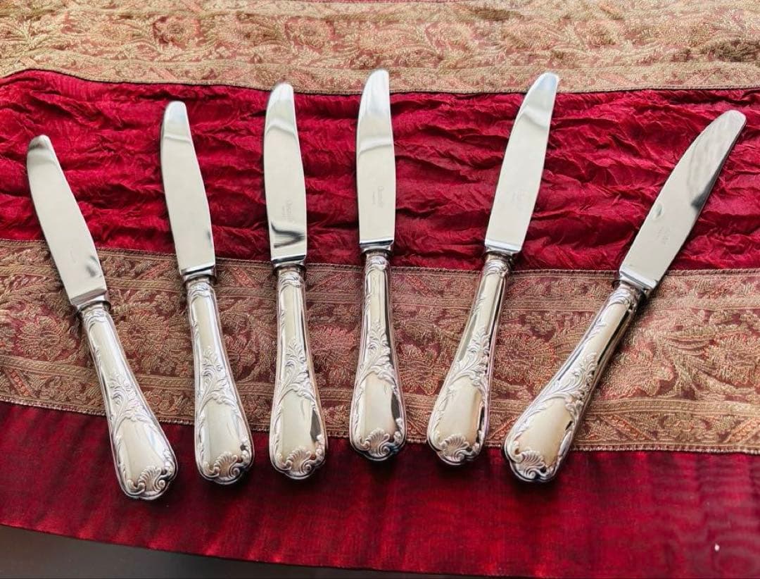 美品 クリストフル マルリー カトラリー　42本6客 オーダーメイド収納ケース付