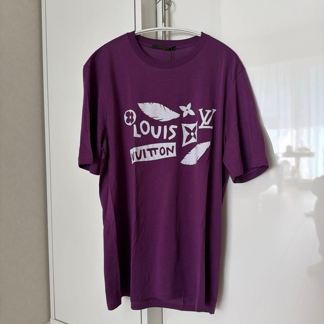 LV ルイ・ヴィトン　Tシャツ　紫　パープル　ロゴ　モノグラム