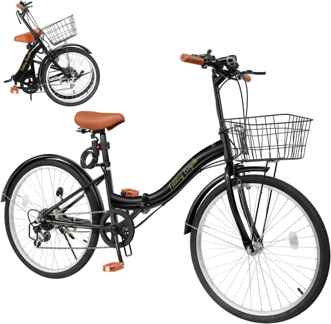 【未開封・即発送】20インチ ブラック 折りたたみ シマノ製7段変速 男女兼用