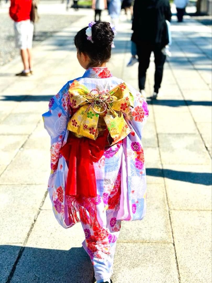着物 花柄 七五三 7歳　 115・120・130