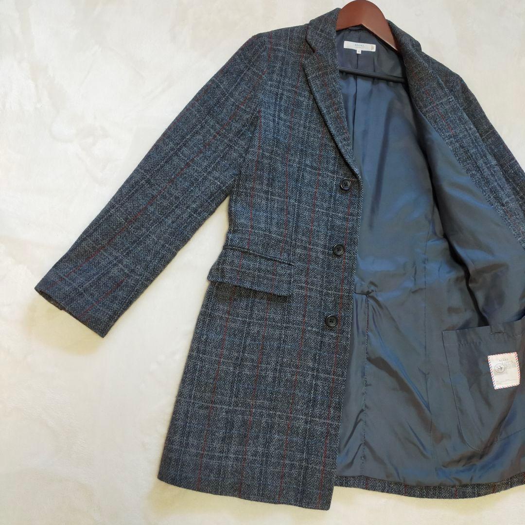 美品　BEAMS×HARRIS TWEED　チェスターコート　Мサイズ