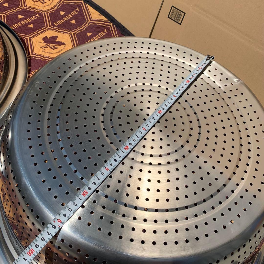 2個　68cm 大型　ステンレス 穴あき　パンチ　水切り　野菜洗い　ざる