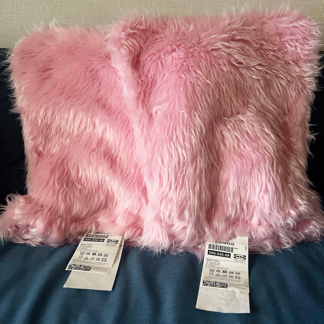 GREJSIMOJS 子供用チェアカバー フェイクファー ピンク グレイシモイス