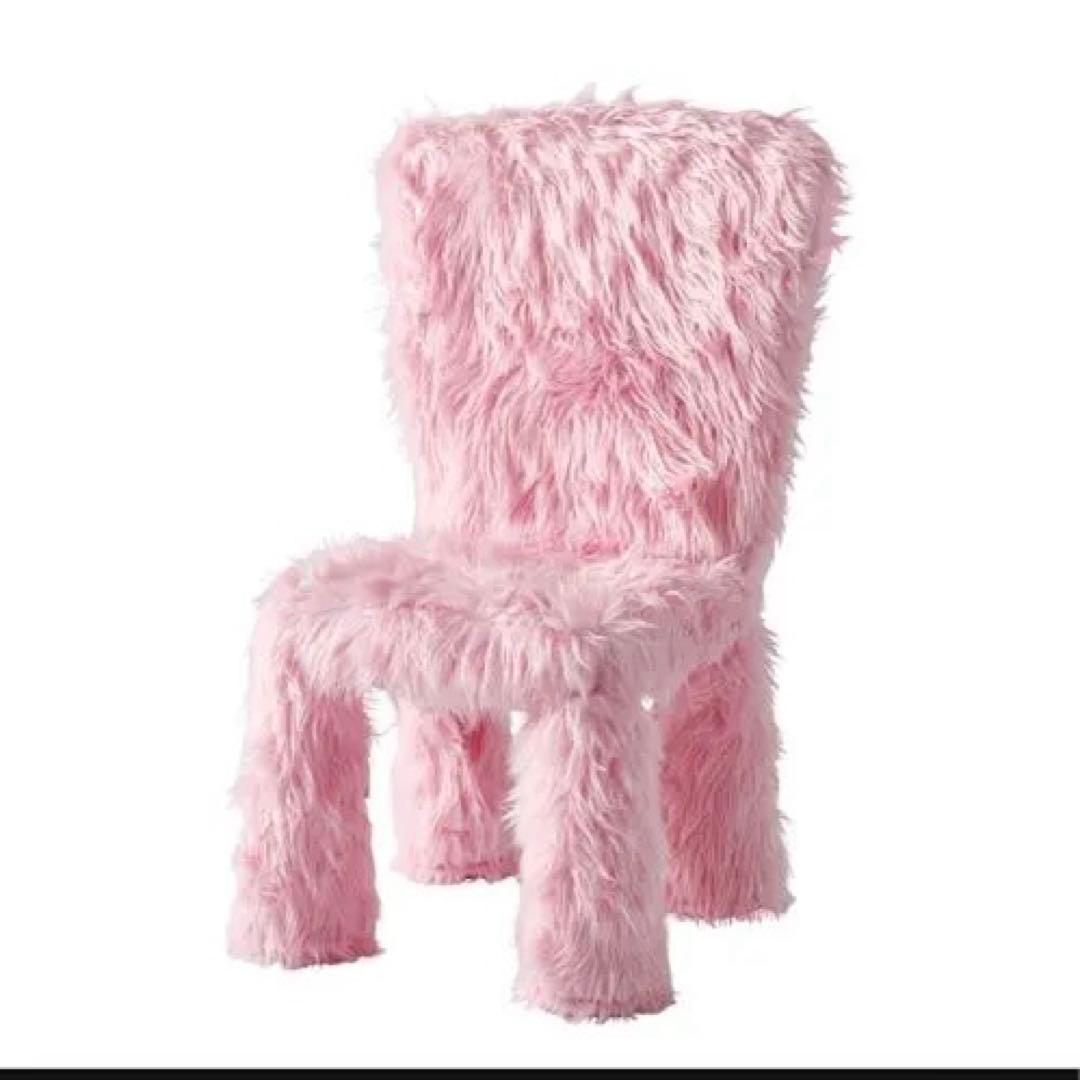 GREJSIMOJS 子供用チェアカバー フェイクファー ピンク グレイシモイス