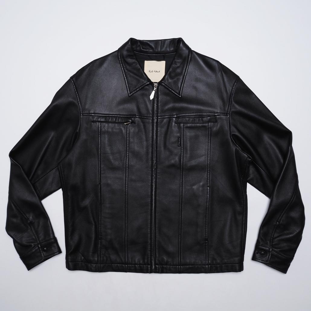 Karl Helmut ラムレザー トラッカージャケット オーバサイズ 黒 L