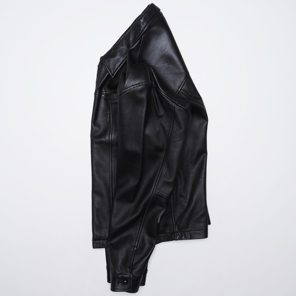 Karl Helmut ラムレザー トラッカージャケット オーバサイズ 黒 L