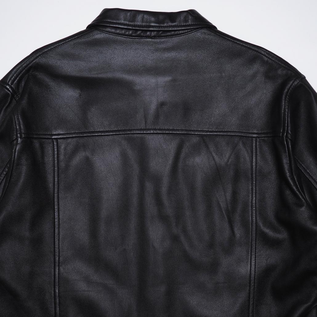 Karl Helmut ラムレザー トラッカージャケット オーバサイズ 黒 L