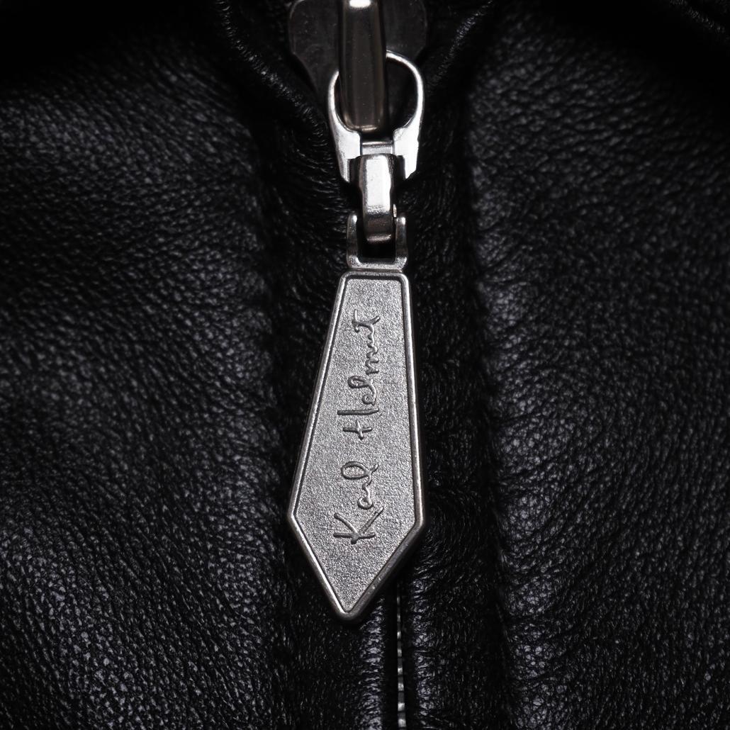 Karl Helmut ラムレザー トラッカージャケット オーバサイズ 黒 L