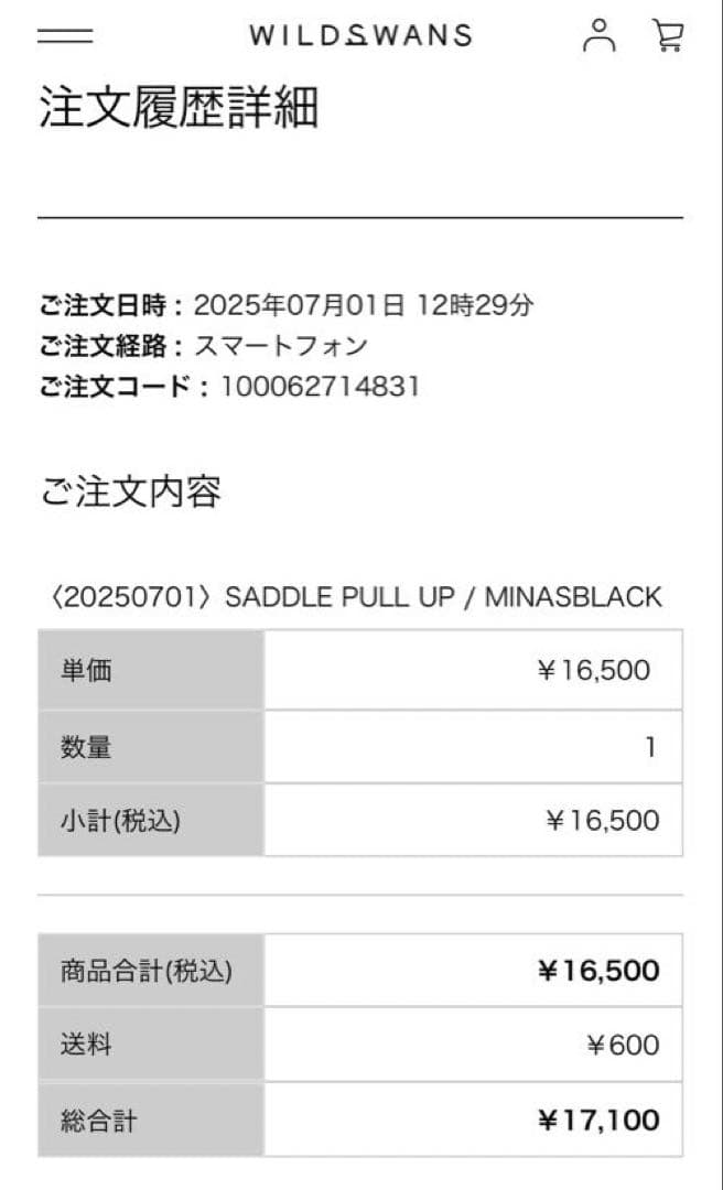 ワイルドスワンズ　ミナス　サドルプルアップ　ブラック　wildswans