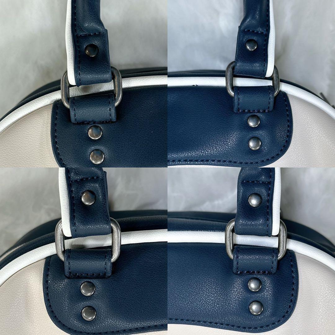 【極美品】ディーゼル Dロゴ 2way ハンドバッグ レザー 手提げ バイカラー