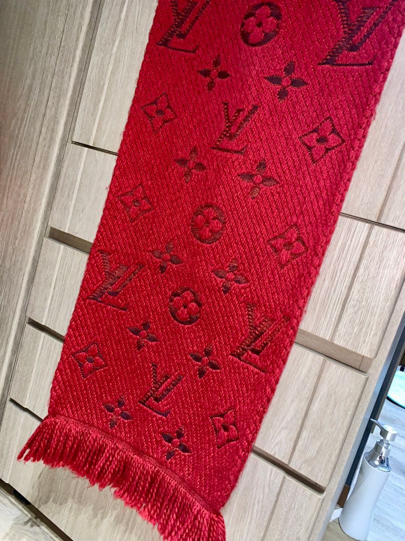 LOUIS VUITTON/ルイヴィトン エシャルプロゴマニア マフラーレッド