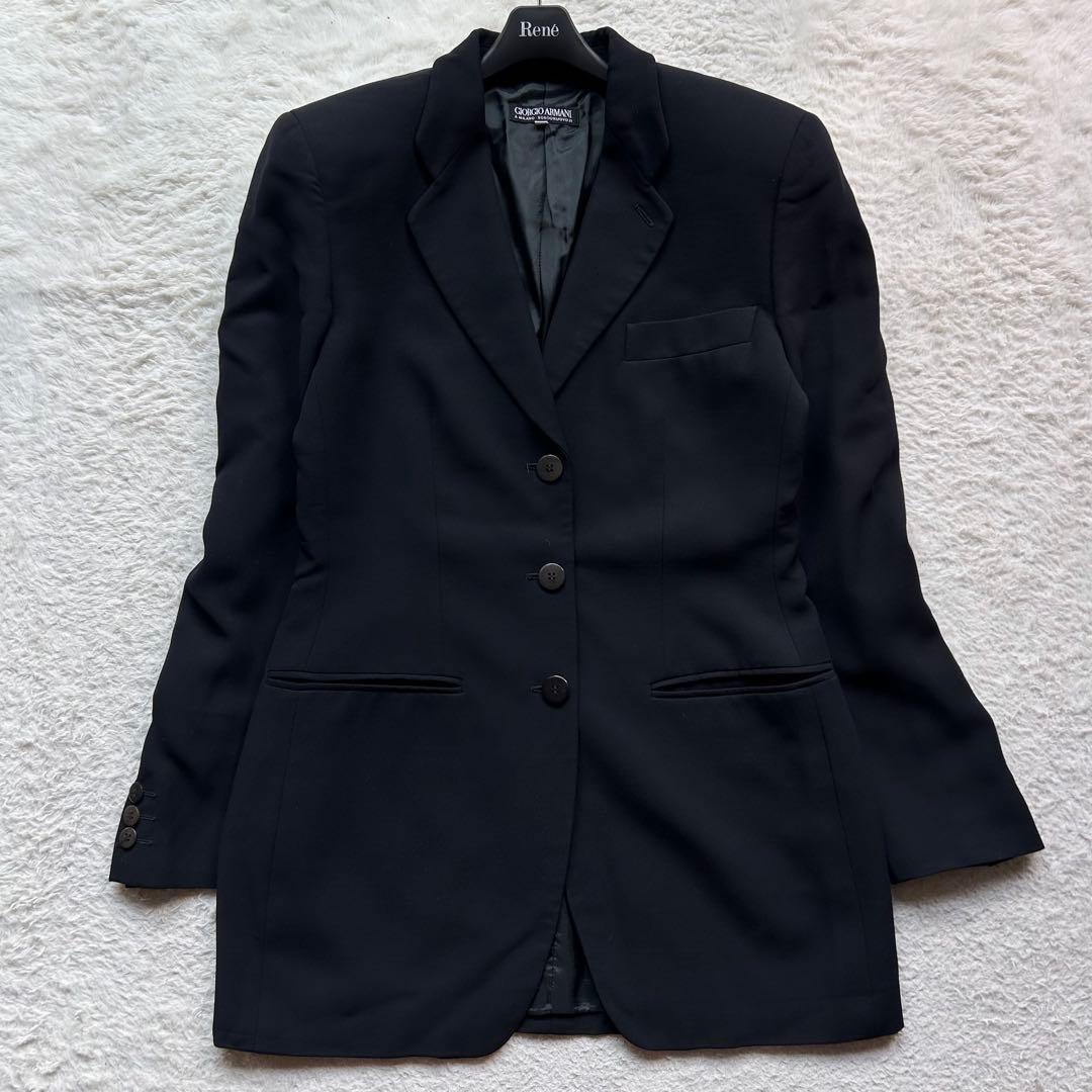 【美品】ジョルジオアルマーニ パンツセットアップ ウール 黒 40 イタリア製