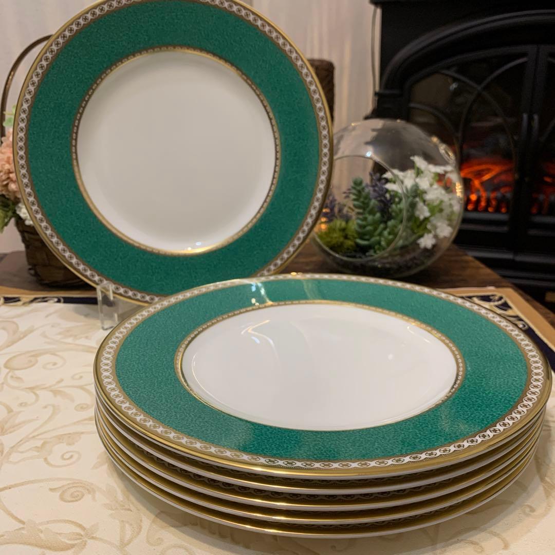 未使用　ウェッジウッド ユーランダー　パウダーグリーン　ディナープレート