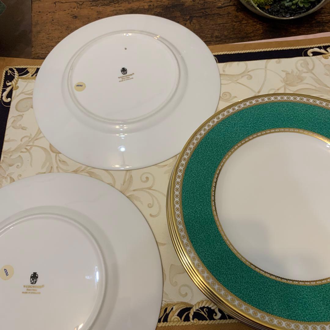 未使用　ウェッジウッド ユーランダー　パウダーグリーン　ディナープレート