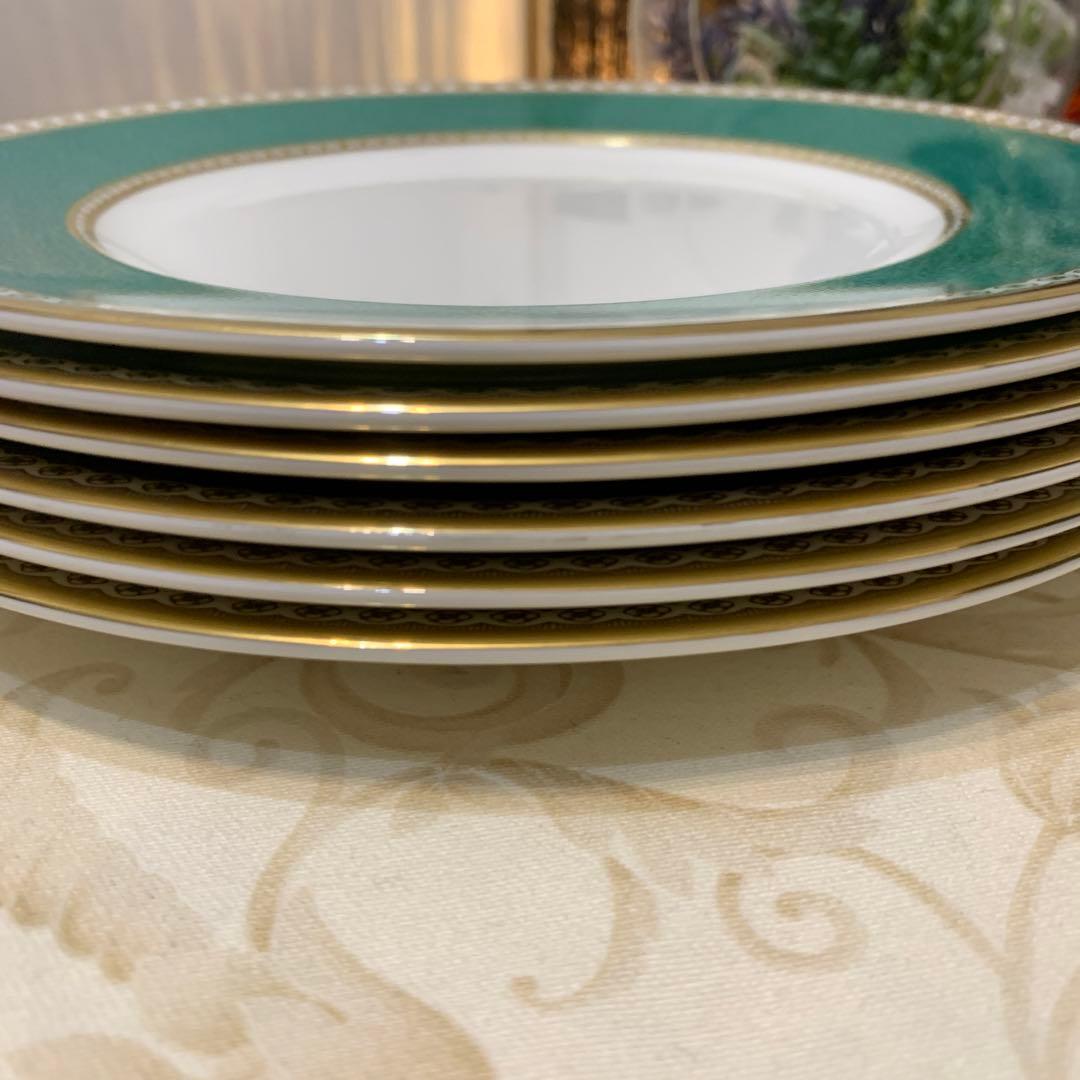 未使用　ウェッジウッド ユーランダー　パウダーグリーン　ディナープレート