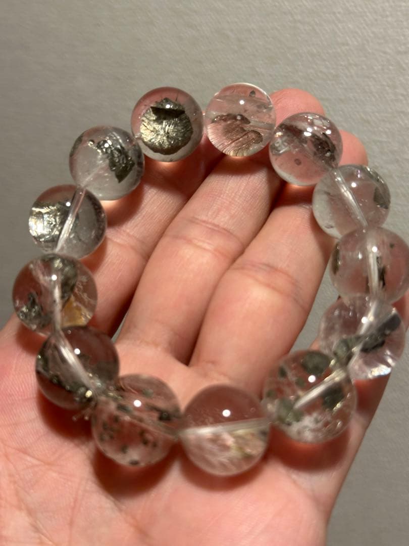 【マーカサイトインクォーツ】15ミリブレスレット