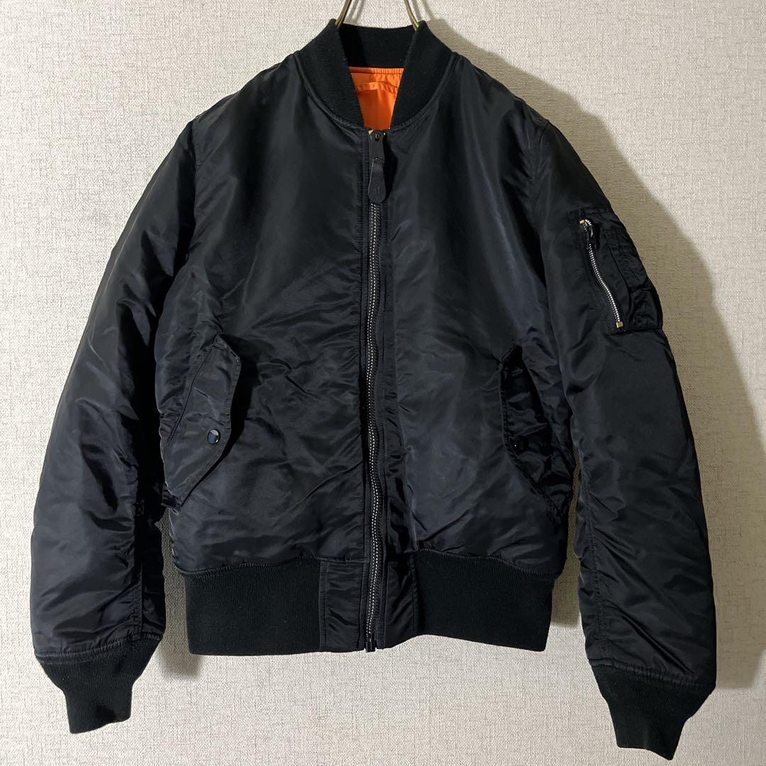 Alpha アルファMA-1 フライトジャケット リバーシブル ブラック短丈