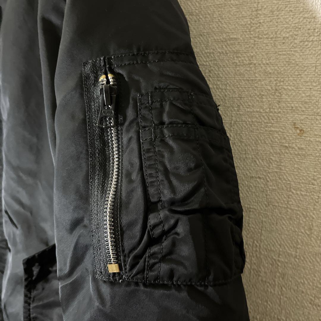 Alpha アルファMA-1 フライトジャケット リバーシブル ブラック短丈