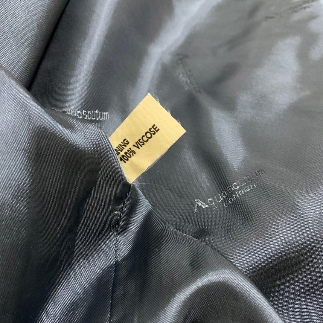 美品✨アクアスキュータム シルク100% 光沢 トレンチコート ネイビー