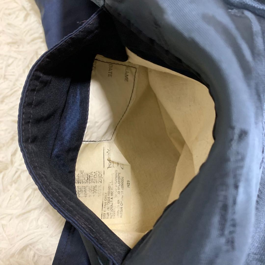 美品✨アクアスキュータム シルク100% 光沢 トレンチコート ネイビー