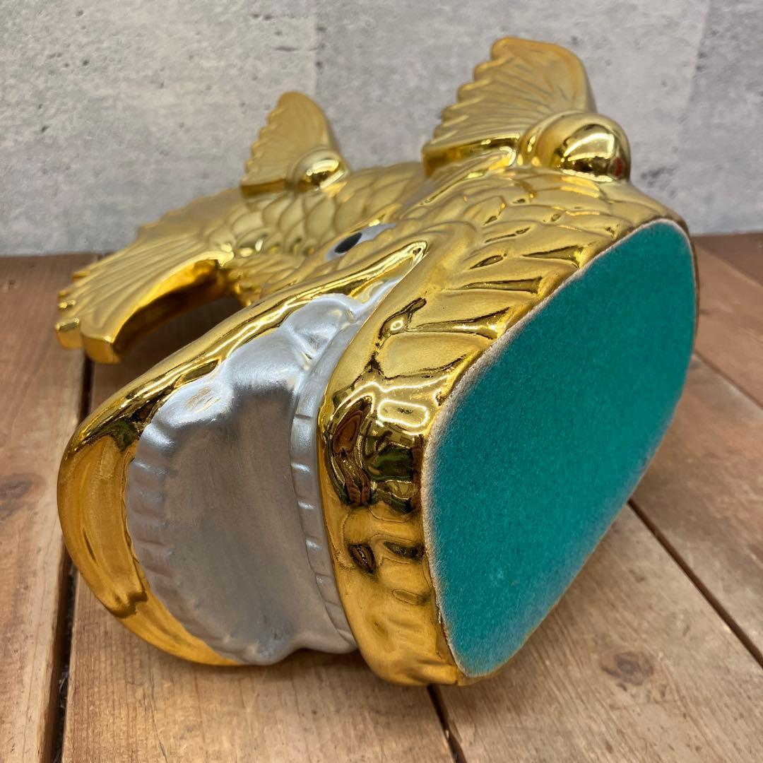 レトロ 陶器製 金のシャチホコ 金鯱 名古屋城 天守閣 守り神 縁起物 置物