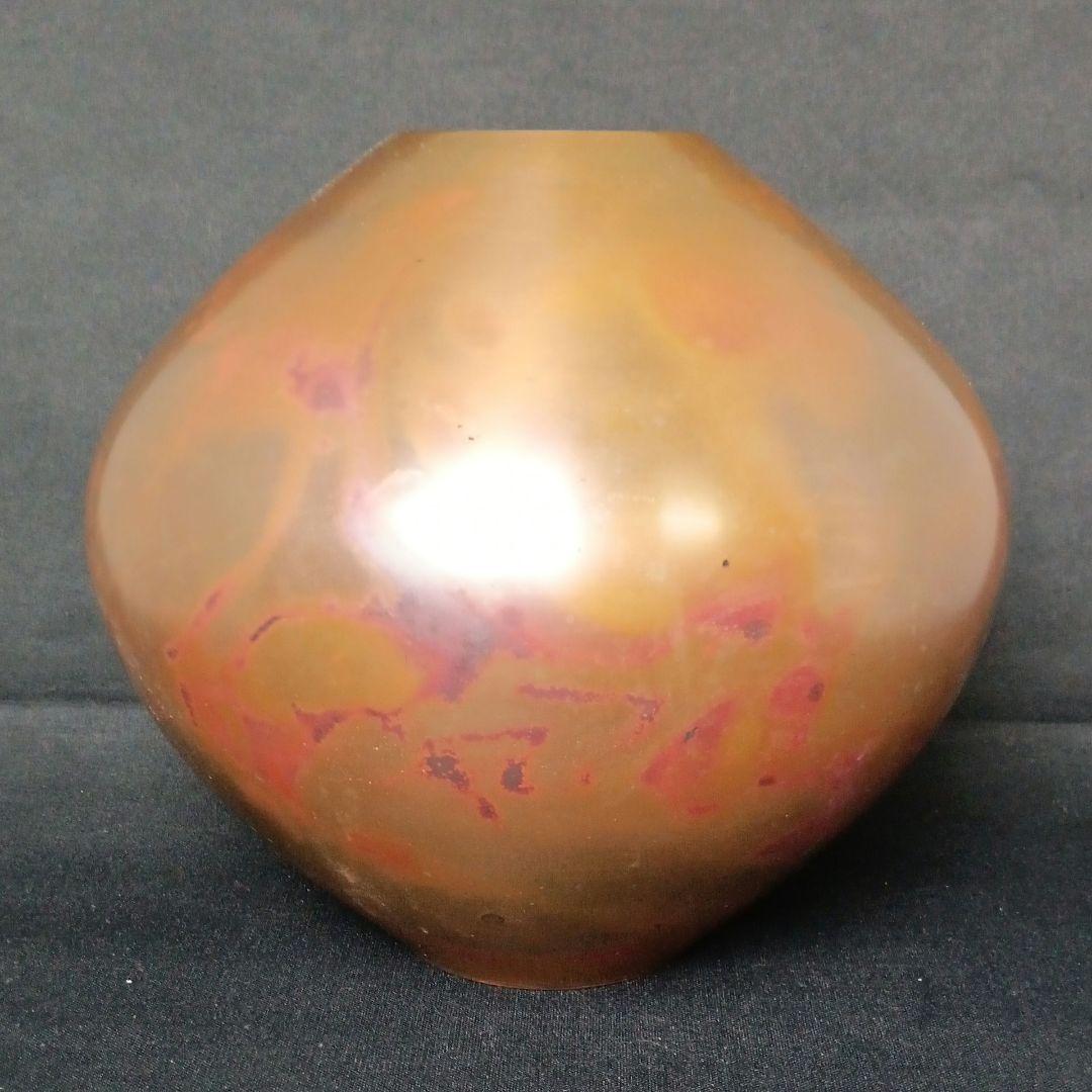 人間国宝 重要無形文化財 高橋敬典 斑紫銅 銅 花瓶