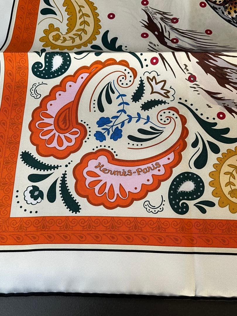 エルメス　現行品　ダブルフェイス　カレ　チーター　美品