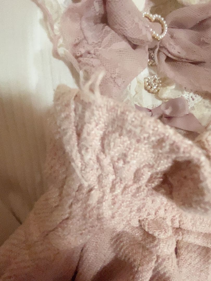 LIZLISA はしごレースハートカットトップス ピンク