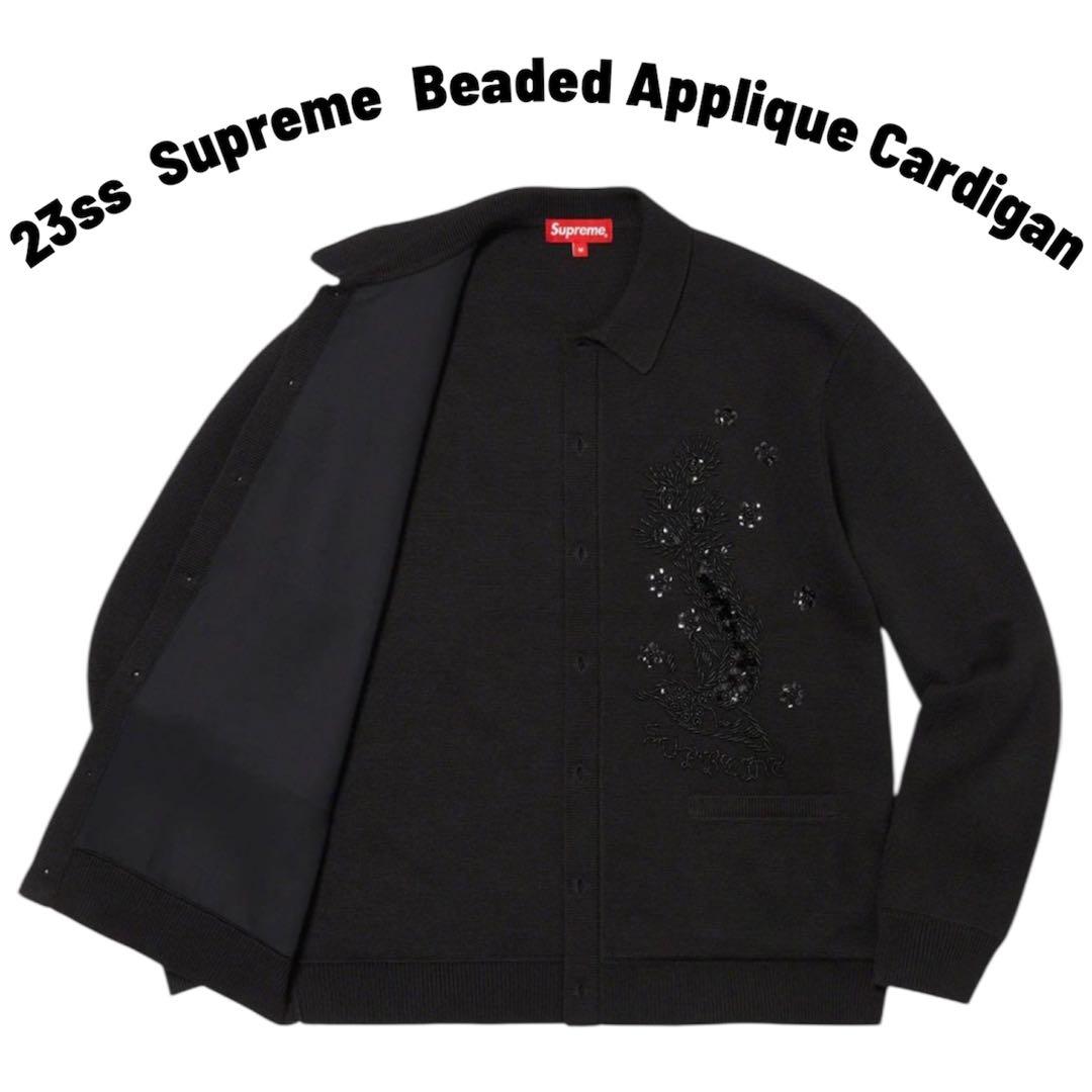 23ss シュプリーム ビーズ アップリケ カーディガン オーバーサイズ XXL