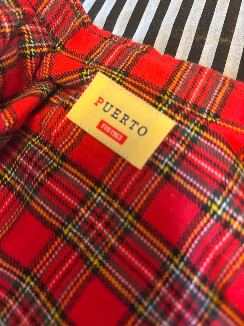 21◆チェックシャツ　PUERTO お洋服　犬